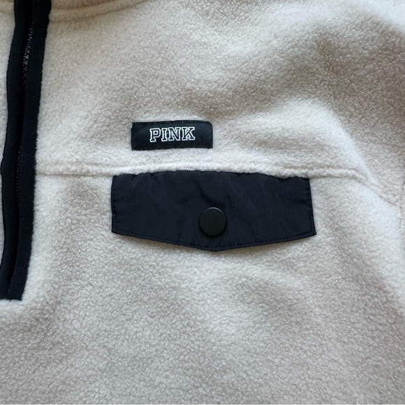 PINK Victoria's Secret Beige and Black Zip-Up Sweater - Picture 2 of 5